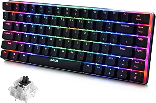 LexonElec AK33 RGB Mechanical Gaming Keyboard,82 Keys Mini Compact Computer Keyboard,20 LED Backlit Black Switch Waterproof Ergonomic Keyboard for PC Laptop Mac,Xbox,PS4,PS5(Black RGB)