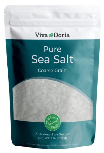 Viva Doria Pure Sea Salt, Coarse Grain, 2 lb | Ideal For Salt Grinders