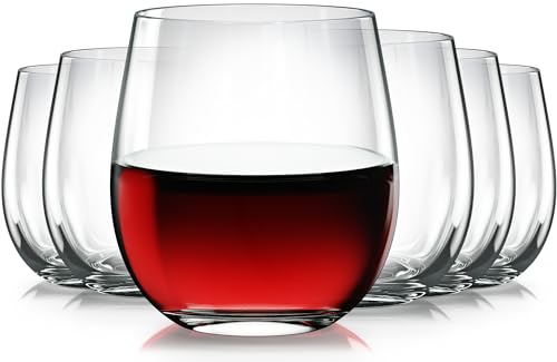 Vivocci Unbreakable Plastic Stemless Wine Glasses 12. 5 oz | 100% Tritan Heavy Base | Shatterproof Glassware | Ideal For Cocktails & Scotch | Perfect For Homes & Bars | Dishwasher Safe | Set of 6