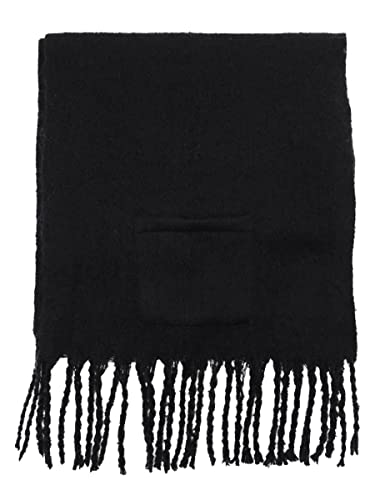 Steve Madden Solid Blanket Scarf with Pocket (O/S, Black)