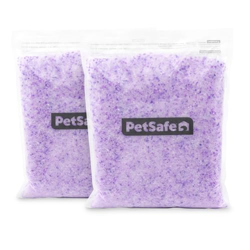 PetSafe ScoopFree Lavender Non-Clumping Crystal Cat Litter, Lightly Scented Litter – Superior Odor Control – Low Tracking for Less Mess – Lasts Up to 1 Month, 8.6 lbs total (2 Pack of 4.3 lb bags)