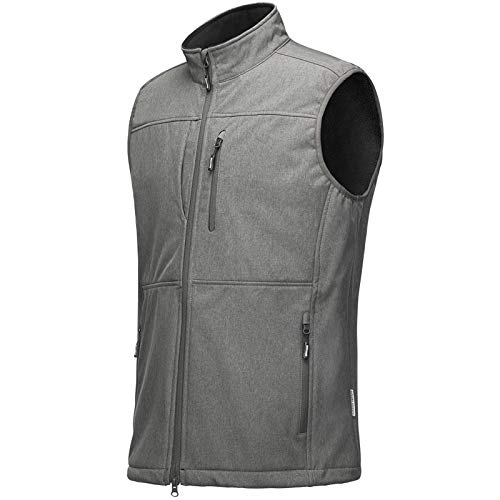 Outdoor Ventures Men's Softshell Vest Outerwear, Lightweight Windproof Fleece-Lined Sleeveless Jacket for Golf Running