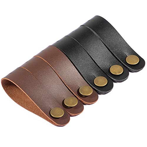 Dulphee Guitar Strap Button, [6Pack] Leather Headstock Adapter Tie Guitar Neck Strap Link for Acoustic Guitar, Classic Guitar