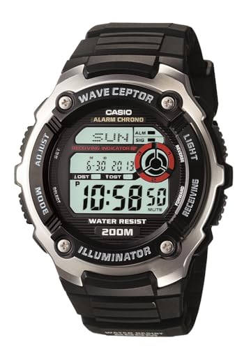 Casio EAW-WV-200A-1AV Men's WV200A-1AV Waveceptor Watch with Black Band