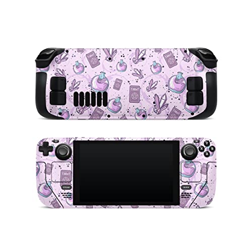 ZOOMHITSKINS Steam Deck Skin, Compatible with Steam Deck Skins, Magic Purple Crystals Tarot Cute, Protective Skin Wrap Set for Valve Steam Deck Accessories, Durable 3M Vinyl Decal, Made in The USA