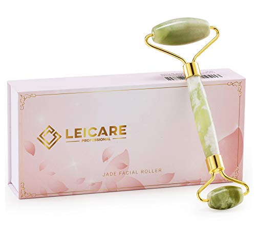 Jade Roller for Face - Jade Facial Roller, Face Roller Skin Care Tool - Under Eye Roller, Face Massager for Women to Remove Wrinkles Puffiness