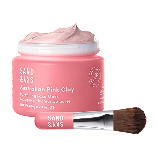 Sand & Sky Australian Pink Clay Porefining Mask for Blackheads. Evens skin tone.