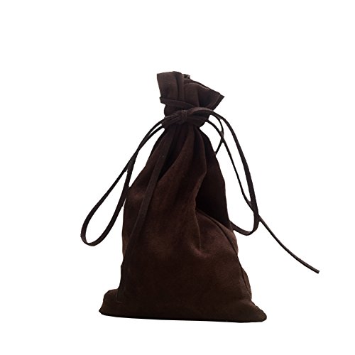 BLESSUME Medieval Pouch Drawstring Bag Renaissance Viking Costume Belt Pouch Waist Bag (Brown)