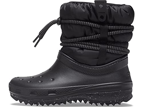 Crocs Women's Classic Neo Puff Luxe Winter Boots Snow, Black, Numeric_7