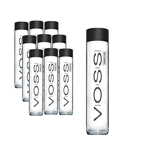 VOSS Sparkling Water From Norway Naturally Pure For A Crisp, Refreshing Taste, 375 Ml Glass Bottled Water 12.7 Fl Oz (Pack Of 9)