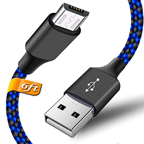 Micro USB Cable PS4 Charging Cable 6FT for Fire HD HDX Tablet 7 8 10,Fast PS4 Charger Cord for Xbox One S/X/Elite,Playstation-4,PS4 Pro/Slim,PS4 Controller Charger Android Phone Cord for Kindle Tablet