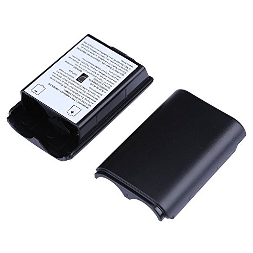 Trenro 2X Black Battery Pack Cover Shell Case Kit for Xbox 360 Wireless Controller (Black)