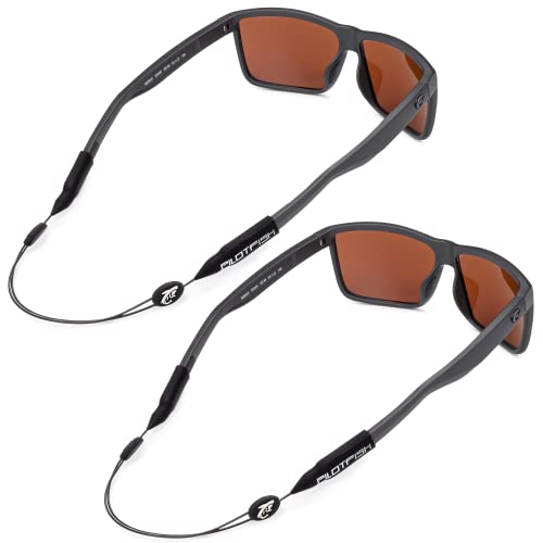 Pilotfish No Tail Adjustable Eyewear Retainer Cable Strap: Sunglasses, Eyeglasses, Glasses (16 Inch, Original 2-Pack)