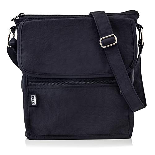 Peak Gear Crossbody Travel Purse with RFID Blocking Pocket and Lifetime Recovery Service. Versatile and Stylish Nylon Shoulder Bag | Black