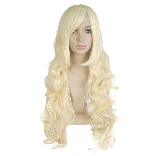 MapofBeauty 32' 80cm Long Hair Spiral Curly Cosplay Costume Wig (Light Blonde)