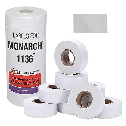 Monarch 1136 price gun white labels / 8 rolls