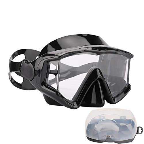 AQUA A DIVE SPORTS Diving mask Anti-Fog Swimming Snorkel mask Suitable for Adults Scuba Dive Swim Snorkeling Goggles Masks (Black)