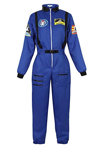 Zhitunemi Astronaut Costume for Women Dress Up Clothes Space Jumpsuit Cosplay Onesie Outfits Blue XL