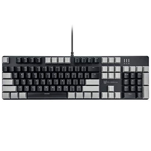 Merdia Mechanical Keyboard Gaming Keyboard | Black Switch Black & Grey Backlit Keyboard | 104 Keys US Layout | Wired Gaming Keyboard | Hot Swappable Mechanical Keyboard | PC Gaming Keyboards