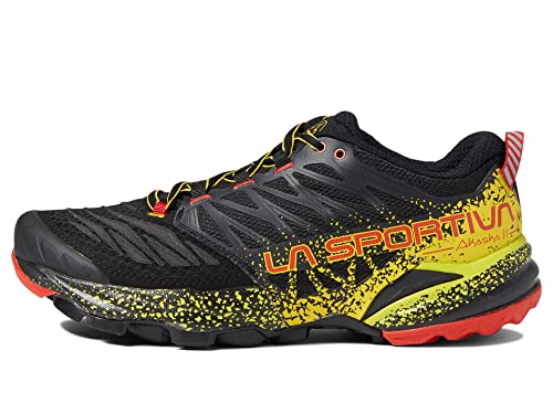La Sportiva Akasha II Trail Running Shoe - Men's Black/Yellow 45