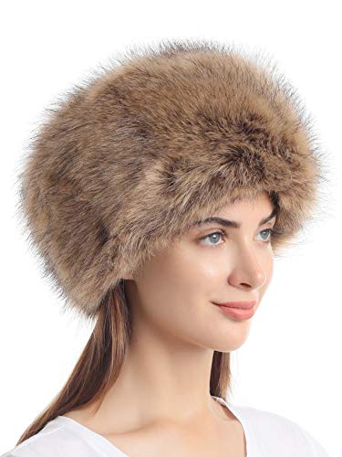 Soul Young Women's Winter Faux Fur Cossak Russian Style Hat(One Size,Nature)
