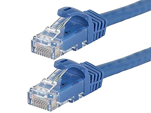 Monoprice Cat6 Ethernet Patch Cable - Snagless RJ45, 24AWG Stranded Pure Bare Copper Wire, 550Mhz, UTP, 3 Feet, Blue - Flexboot Series