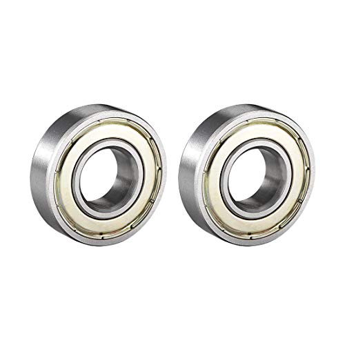 uxcell 6001ZZ Ball Bearing 12mm x 28mm x 8mm Double Shielded 6001-2Z 80101 Deep Groove Bearings High Carbon Steel Z1 (Pack of 2)