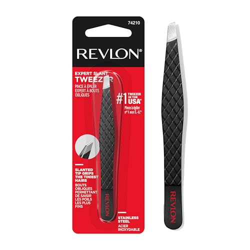 Revlon Expert Eyebrow Hair Removal Tweezer, Tweezers for Men, Women & Kids, Stainless Steel