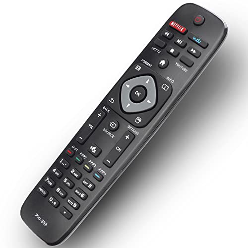 NH500UP Remote Neuronmart for Philips Smart TV Remote Control and Philips 2K 4K UHD TVs, Philips Smart Ultra HDTV, Philips LED LCD Television PHI-958 NH500UW NH503UP with Netflix, YouTube and Vudu