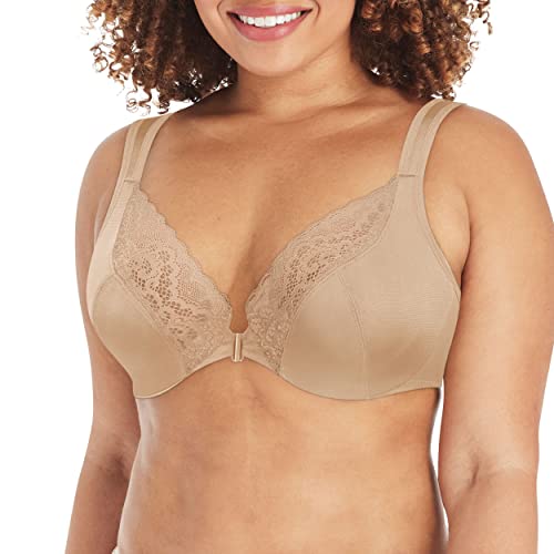 Playtex Secrets Women's Secrets Front-Close No-Poke Dreamwire Underwire, Cooling TruSUPPORT Bra, Taupe, 40D