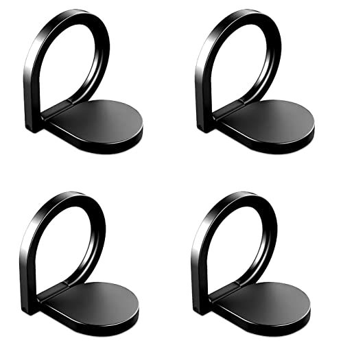 4Pack Universal Phone Ring Bracket Holder, Metal Finger Grip Stand Holder Ring,Compatible with Car Mount for iPhone Xs XR MAX 6s Plus 7 8 Plus, Samsung Galaxy S9,S7 Edge HTC Smartphones Tablet-Black