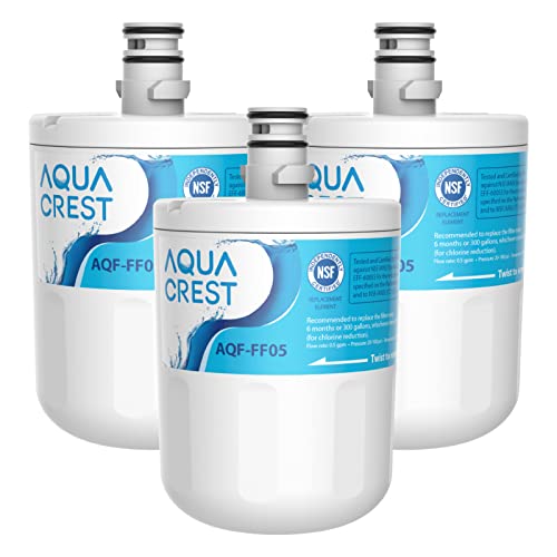 AQUA CREST 5231JA2002A Refrigerator Water Filter, Replacement for LG LT500P, GEN11042FR-08, ADQ72910911, ADQ72910901, ADQ72910907, Kenmore 9890, LFX25974ST, LMX25964ST, 3 Filters