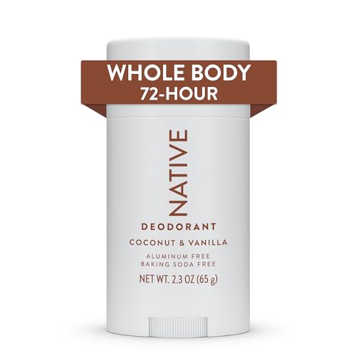 Native Whole Body Deodorant Stick Contains Naturally Derived Ingredients, Deodorant for Men and Women | 72 Hour Odor Protection, Aluminum Free with Coconut Oil and Shea Butter | Coconut & Vanilla