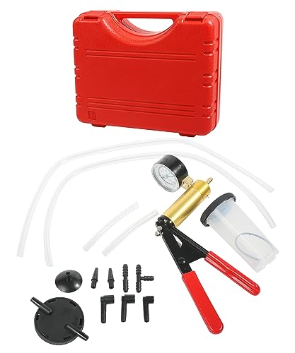 ESEWALAS Brake Bleeder Kit,Brake Bleeder Vacuum Pump Kit with Adapters,Car Accessories 2 in 1 Brake Fluid Bleeder Kit Hand held Vacuum Pump Test Set,Car Brake Clutch Bleeder Tool