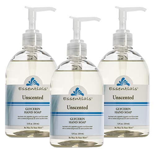 Essentials by Clearly Natural Glycerin Liquid Hand Soap, Unscented, 12-Fluid Ounce, Pack of 3