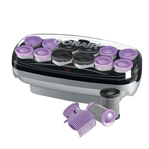 Conair Ceramic Hot Rollers for Long, Medium, and All Hair- Hair Curler - Hair Roller Clips Included - 1 1/2-inch and 1 3/4-inch Rollers - Amazon Exclusive