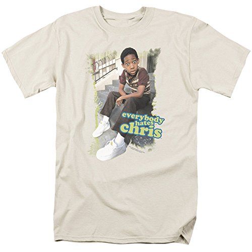 Trevco Men's Everybody Hates Chris Short Sleeve T-Shirt, Cream, Large