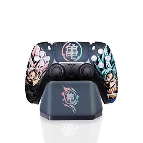 Go-Ku Rose Blue Custom Controller With Quick Magnetic Charging Stand Compatible With Console By Bcb Controllers | Customized With Permanent Hydro-Dip Printing(Not Just A Skin)(Controller Included)