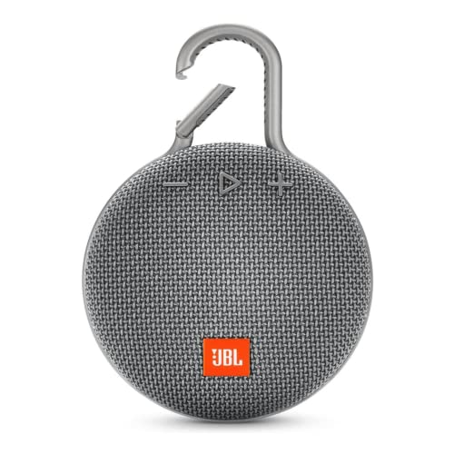 JBL Clip 3, Gray - Waterproof, Durable & Portable Bluetooth Speaker - Up to 10 Hours of Play - Includes Noise-Cancelling Speakerphone & Wireless Streaming