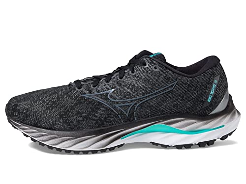 Mizuno Men's Wave Inspire 19 Running Shoe, Black/Metallic Grey, 10 Wide