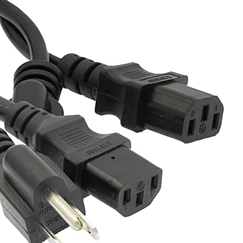 DIGITMON 2-Pack Value 5FT 3 Prong AC Power Cord Cable Plug for AOC 22' - e2250Swd Monitor