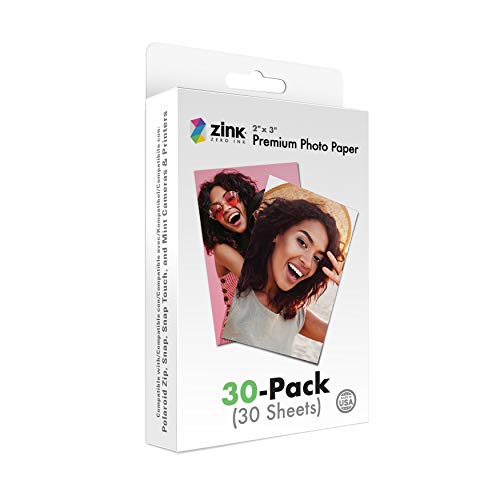 Zink 2'x3' Premium Instant Photo Paper (30 Pack) Compatible with Polaroid Snap, Snap Touch, Zip and Mint Cameras and Printers