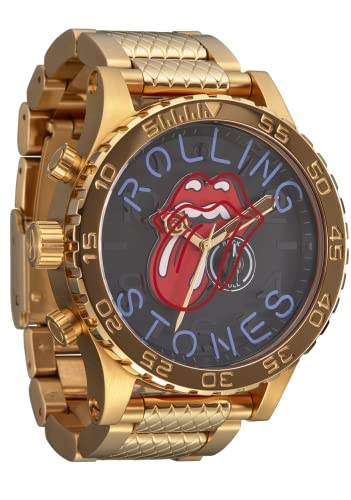 NIXON x Rolling Stones 51-30 A1355 - All Gold/Gold - 300m Water Resistant Men's Analog Fashion Watch (51mm Watch Face, 25mm Stainless Steel Band)