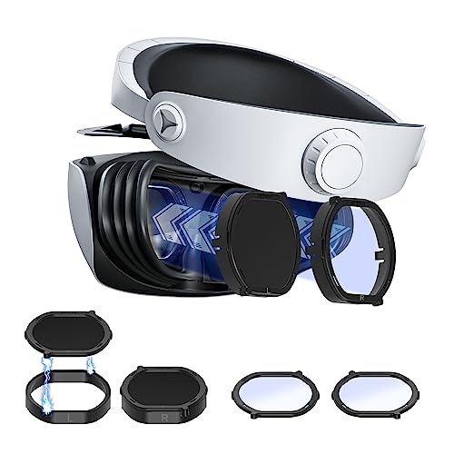 DEVASO Lens Protector Cover Kit for PSVR2, Protector Accessories Compatible with Playstation VR2, Glasses Spacer Anti-Scratch Ring with Blue Light Blocking Glasses for PS VR2, Anti-Scratch & Easy to Install
