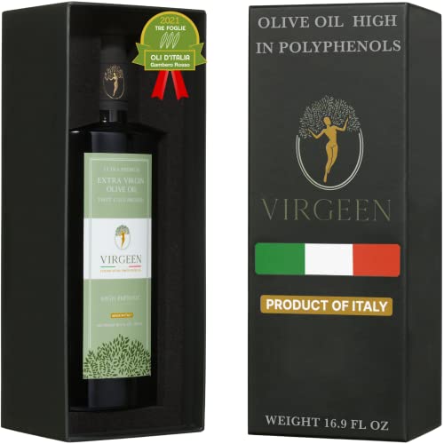 N°1 Drinking Extra Virgin Olive Oil - Italian Olive Oil from Italy 2024 Gold Award Winner - 665 mg/kg Polyphenol Rich Olive Oil - 100% Unrefined Cold pressed Olive Oil for Drinking and Finishing Use