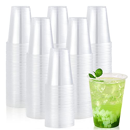 Lilymicky [390 Pack] 16oz Plastic Cups, Cold Drinking Cups, Clear Disposable Plastic Cups for Parties, Picnic, BBQ, Travel, & Events