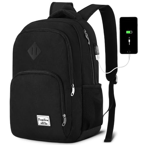 YAMTION Backpack for Men and Women,School Backpack for Teenager,15.6 inch Laptop Bookbag with USB Charging port for Business Work College Travel Trip