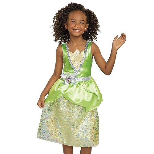 Disney Princess Disney 100 Tiana Dress Costume for Girls, Perfect for Party, Halloween Or Pretend Play Dress Up Child Size 4-6X