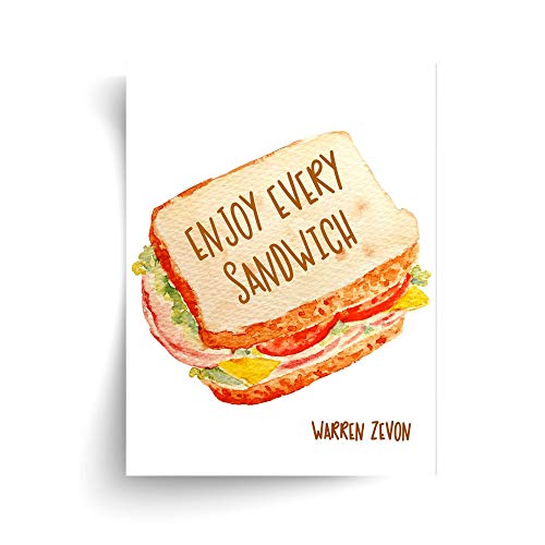 Warren Zevon - Enjoy Every Sandwich Quote - Unframed Print (A3)