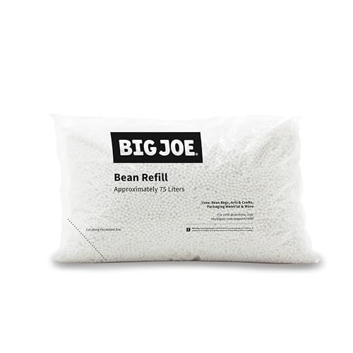 Big Joe Bean Refill, Polystyrene Beans for Bean Bags or Crafts, 75 Liters